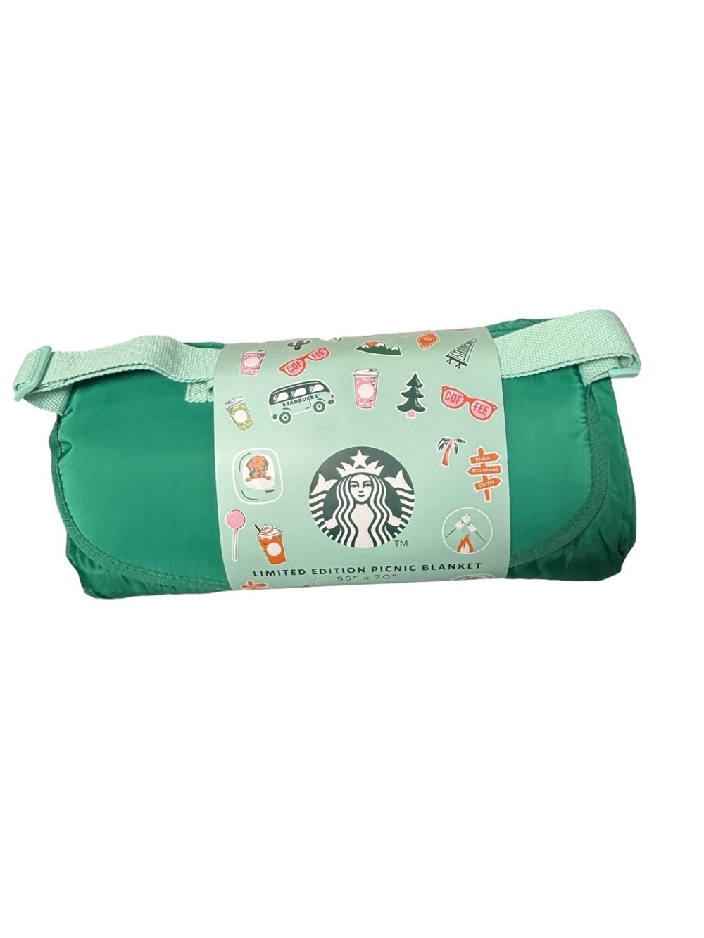 Starbucks 2026 Roadtrip Collection Picnic Blanket 55x70 Camping Beach Travel NWT